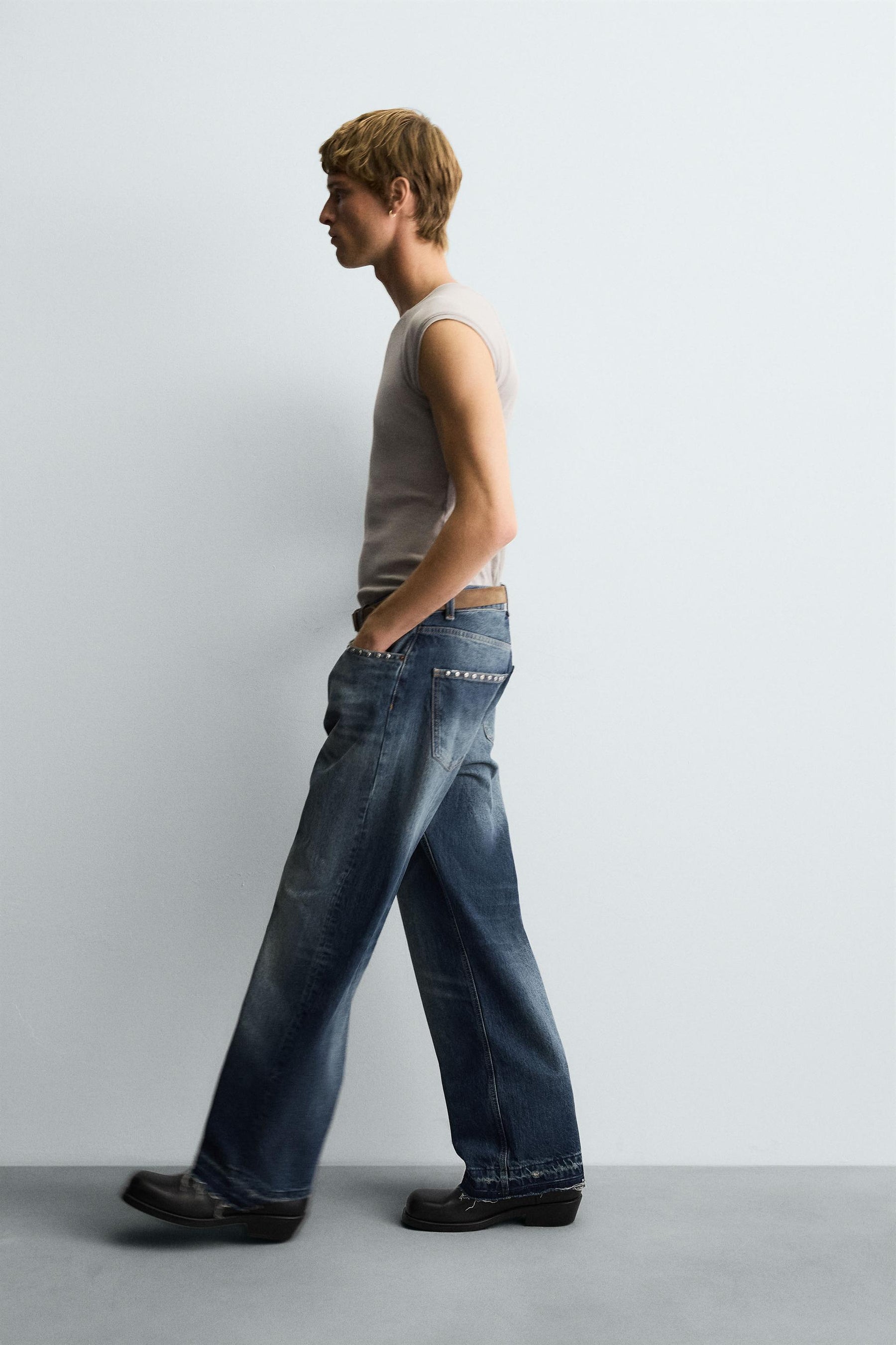 STUDDED LOOSE FIT JEANS - Image 6