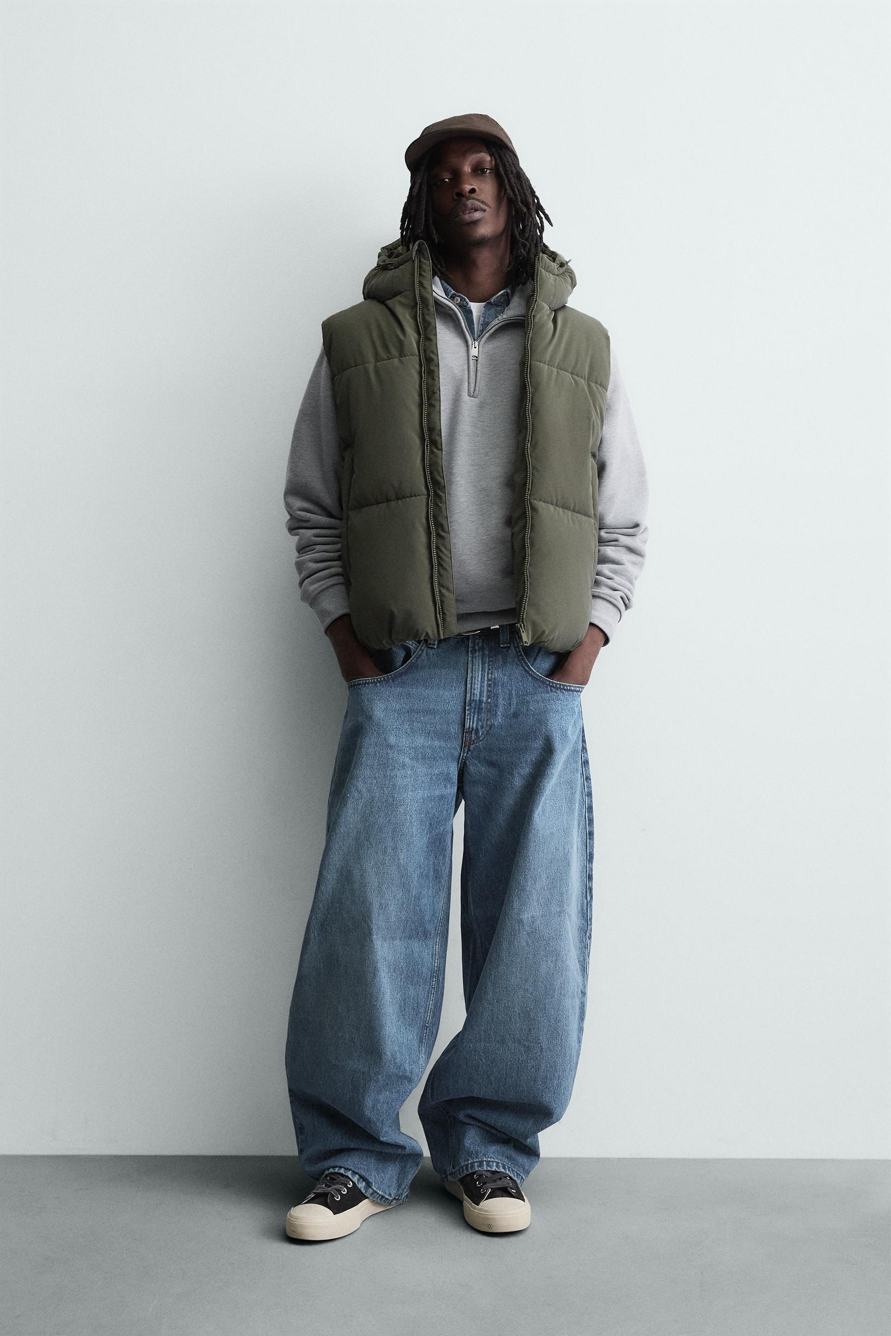 RUBBERISED PUFFER GILET - Image 1