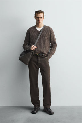 LIMITED EDITION RIBBED V-NECK JUMPER - Image 1