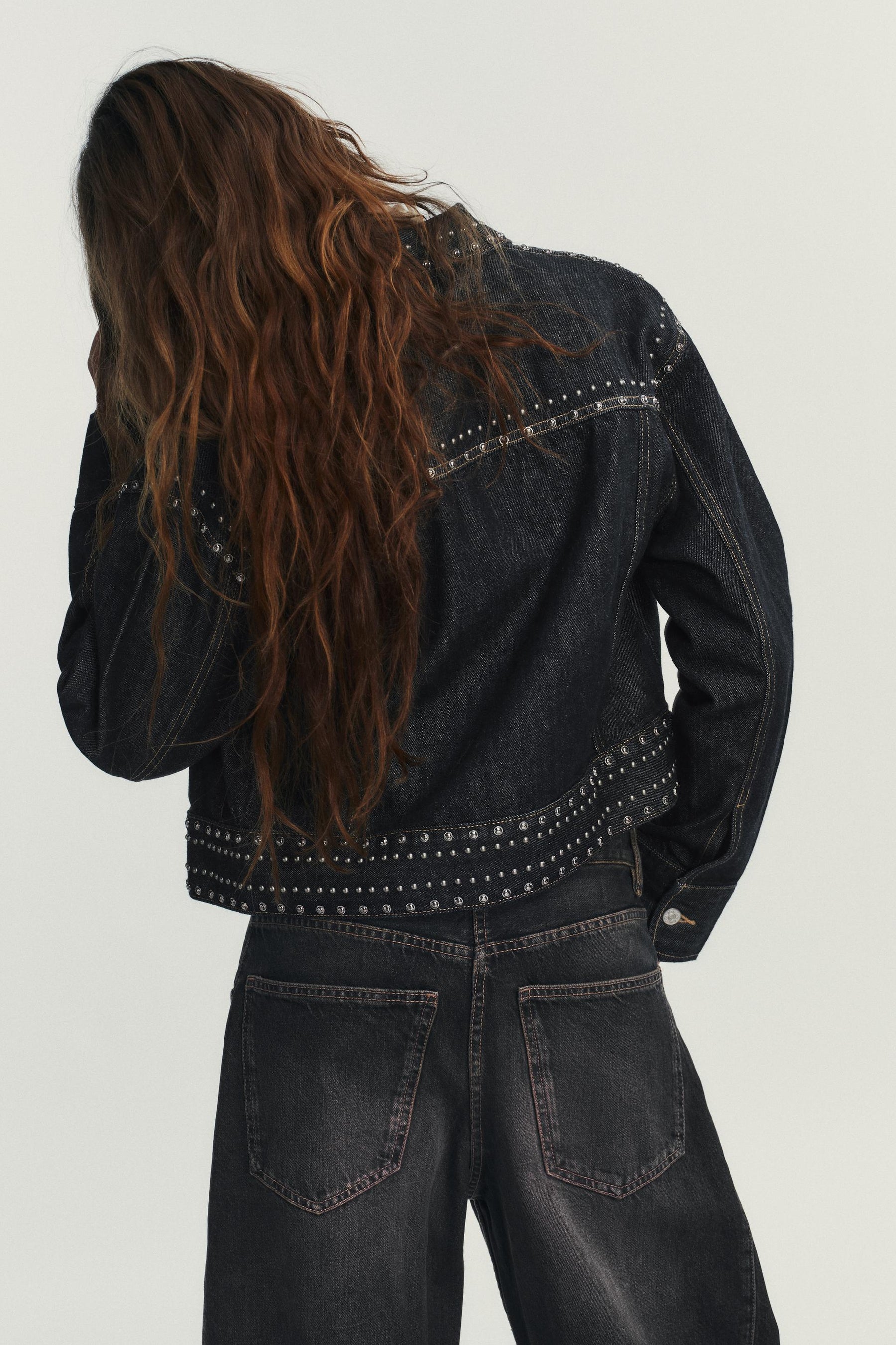 STUDDED DENIM-EFFECT JACKET - Image 5