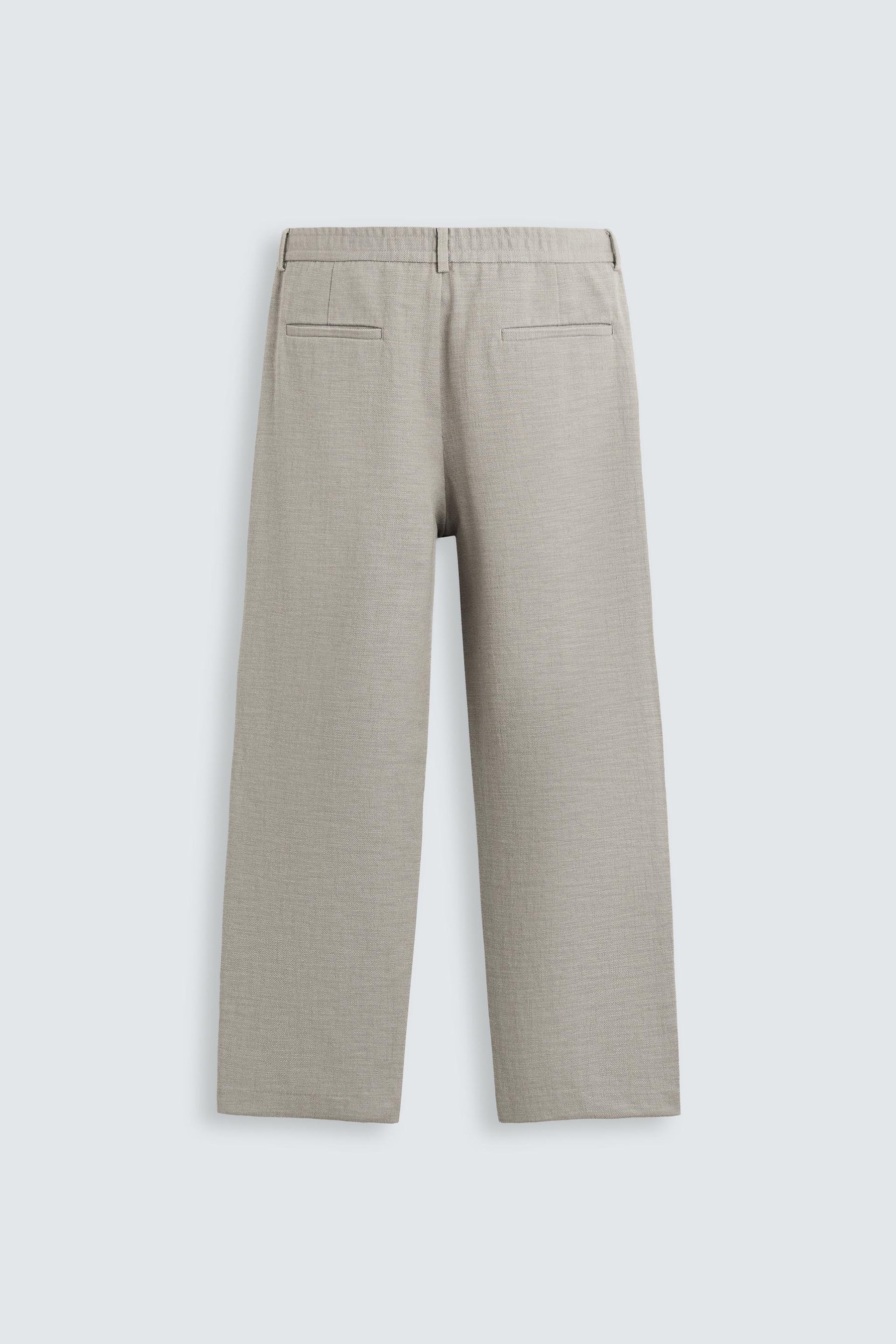 TEXTURED REGULAR FIT TROUSERS - Image 8