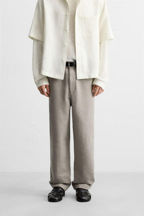 TEXTURED REGULAR FIT TROUSERS - Image 2