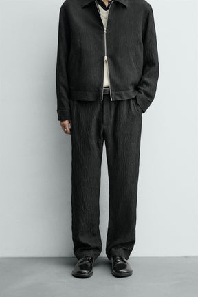 REGULAR FIT TROUSERS WITH IRREGULAR TEXTURE - Image 2