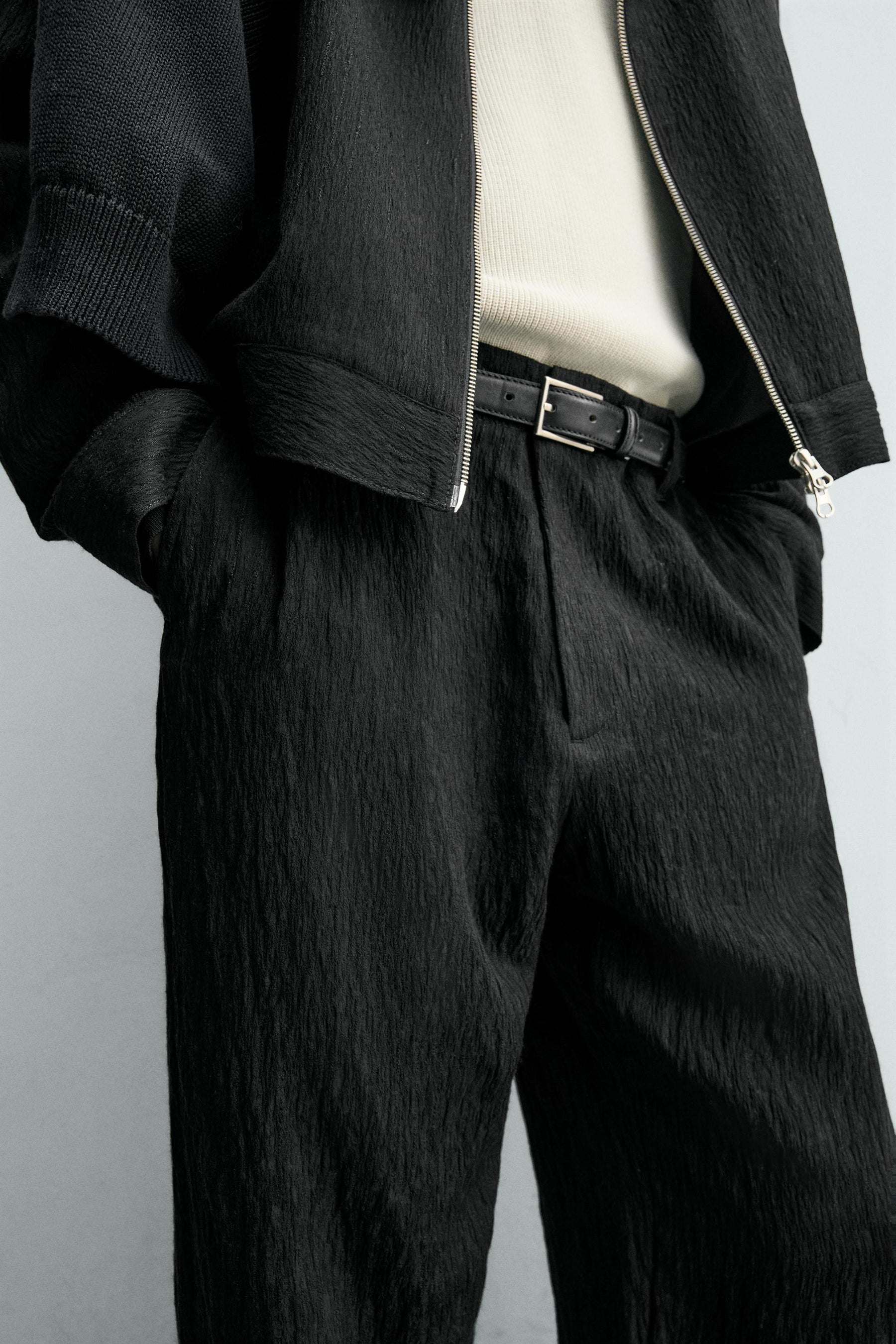 REGULAR FIT TROUSERS WITH IRREGULAR TEXTURE - Image 5