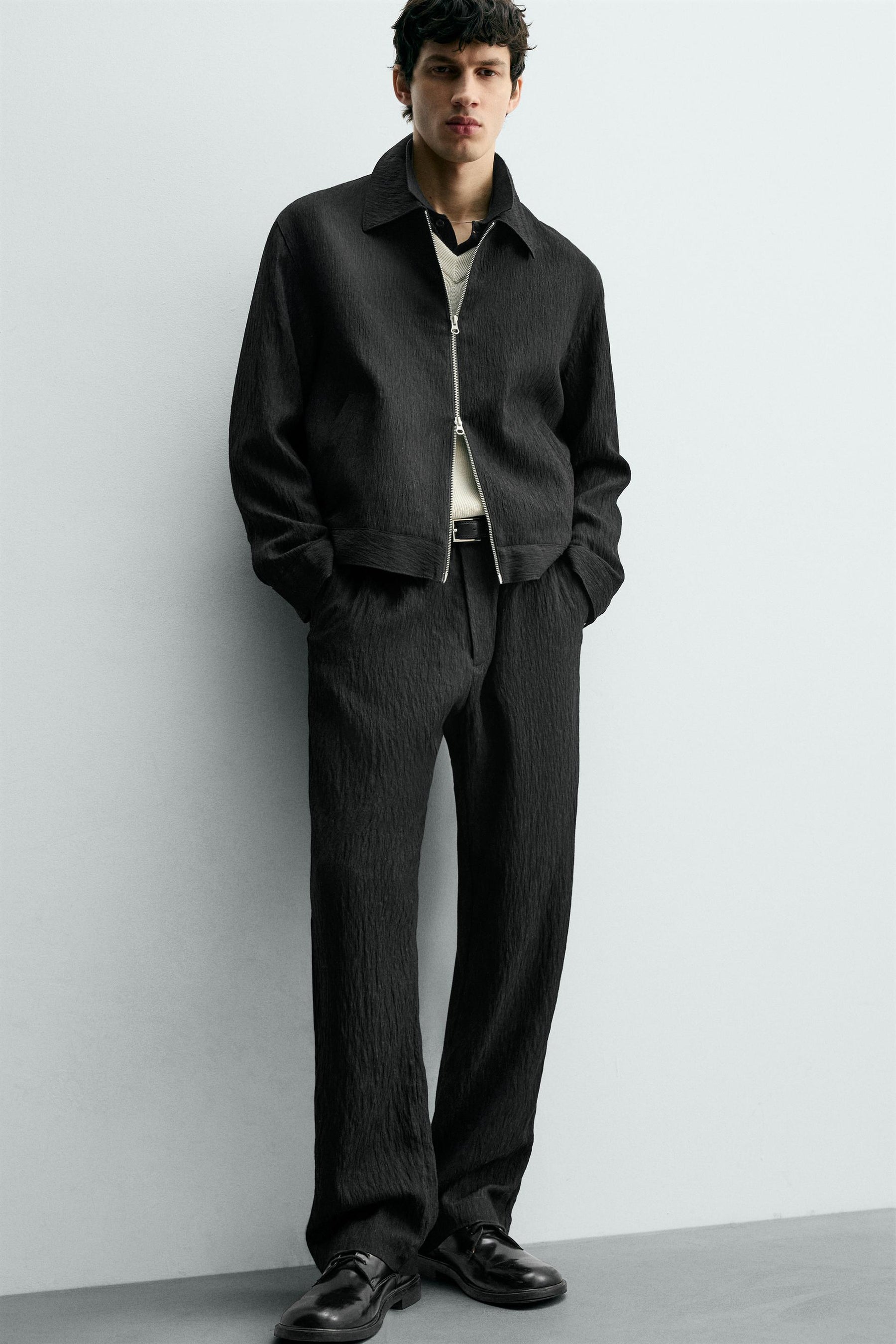 REGULAR FIT TROUSERS WITH IRREGULAR TEXTURE - Image 6