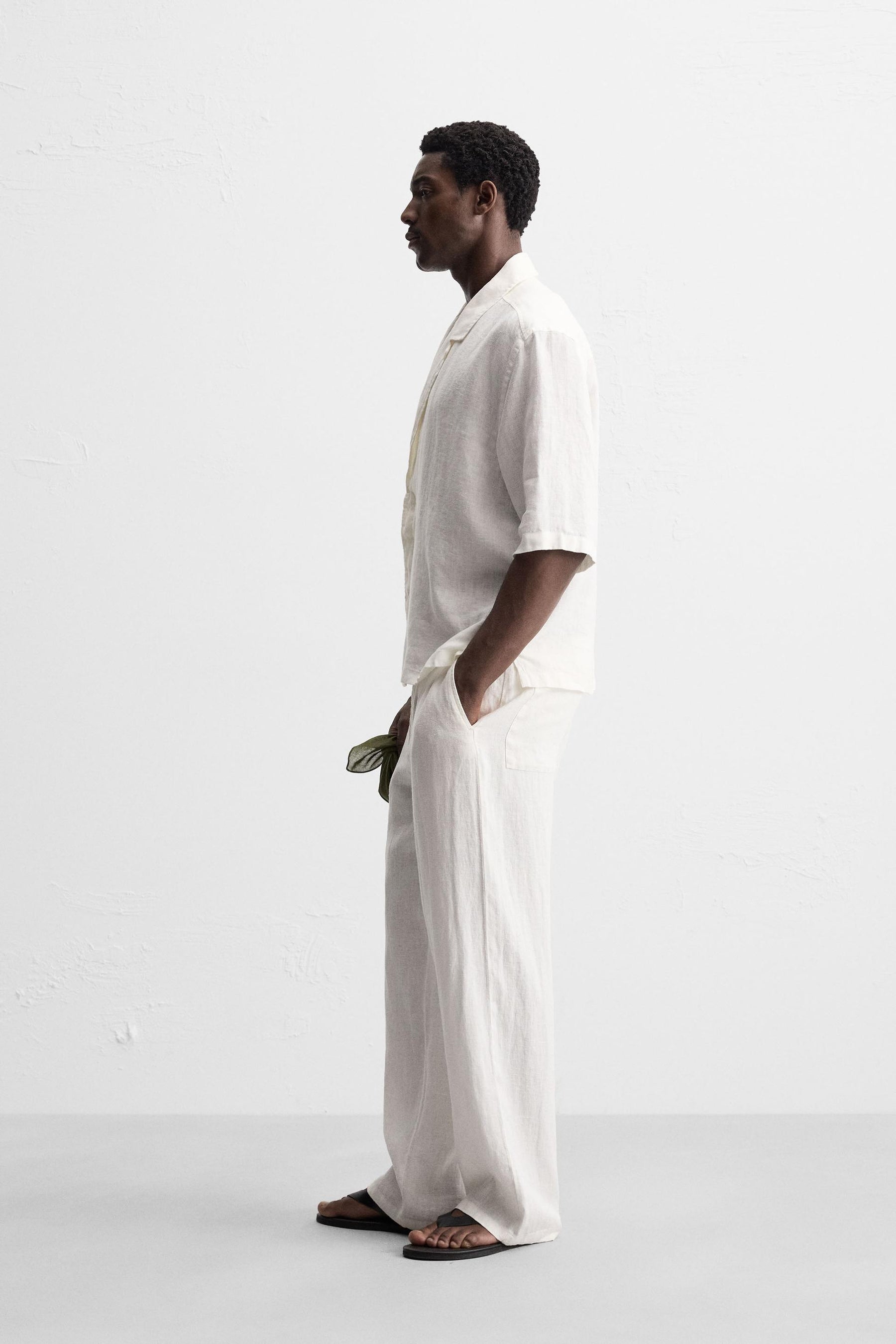 RELAXED FIT 100% LINEN TROUSERS - Image 4