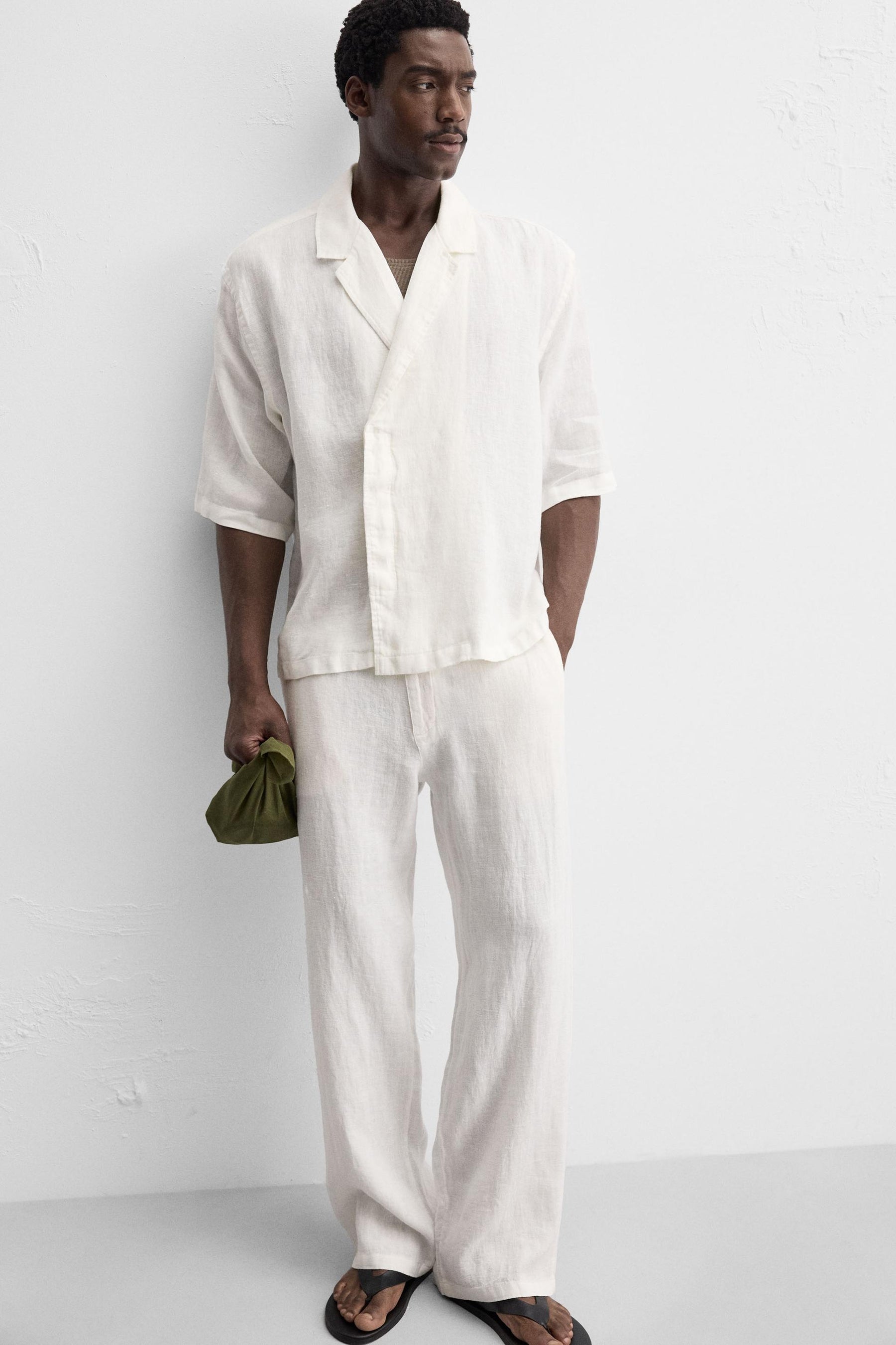 RELAXED FIT 100% LINEN TROUSERS - Image 5