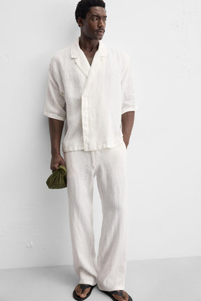 RELAXED FIT 100% LINEN TROUSERS - Image 5