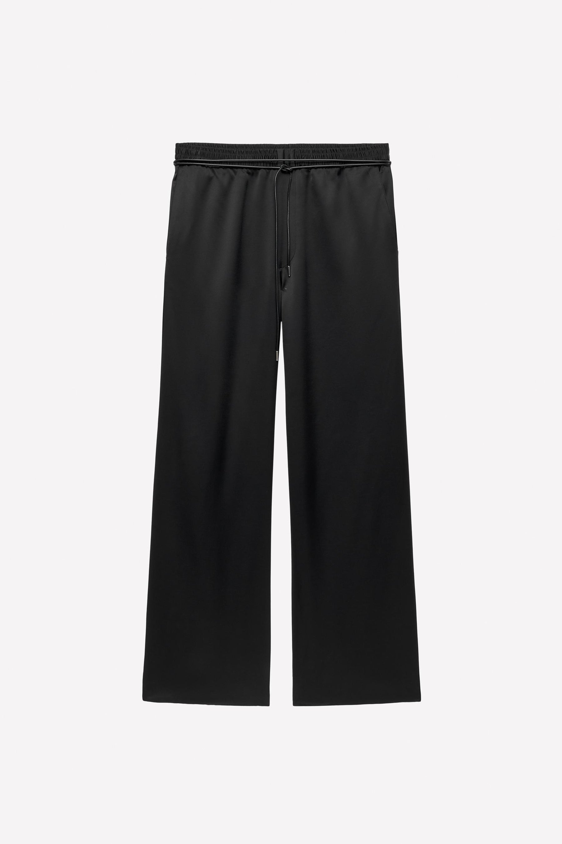 "VISCOSE WOOL TROUSERS WITH BELT" - Image 1