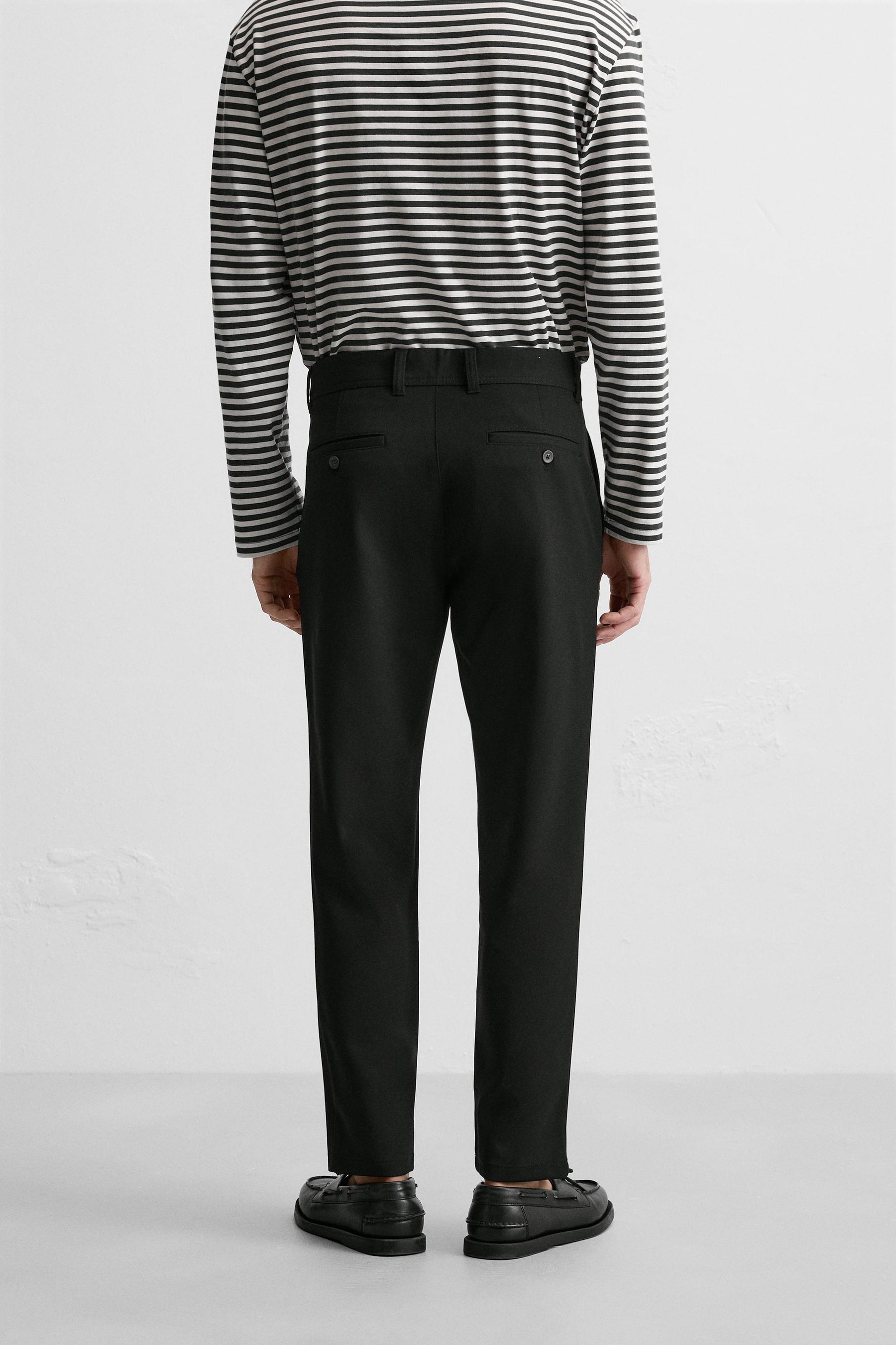 COMFORT TEXTURED CHINO TROUSERS - Image 3
