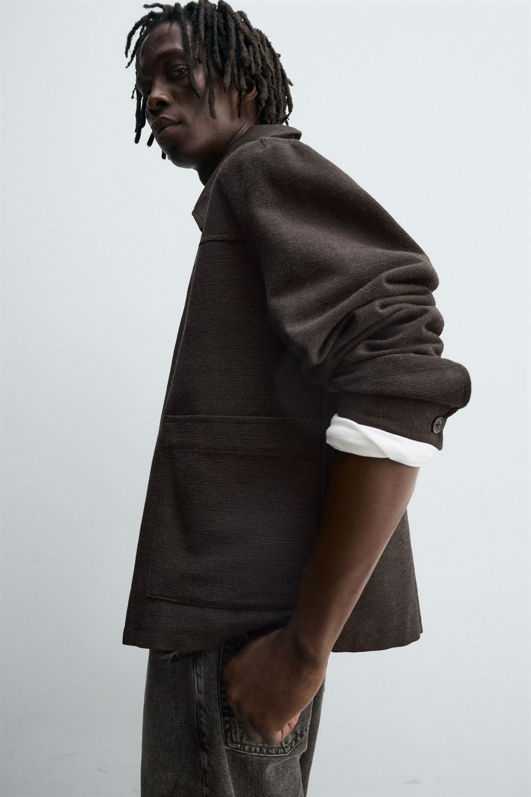 TEXTURED OVERSHIRT WITH POCKETS - Image 5