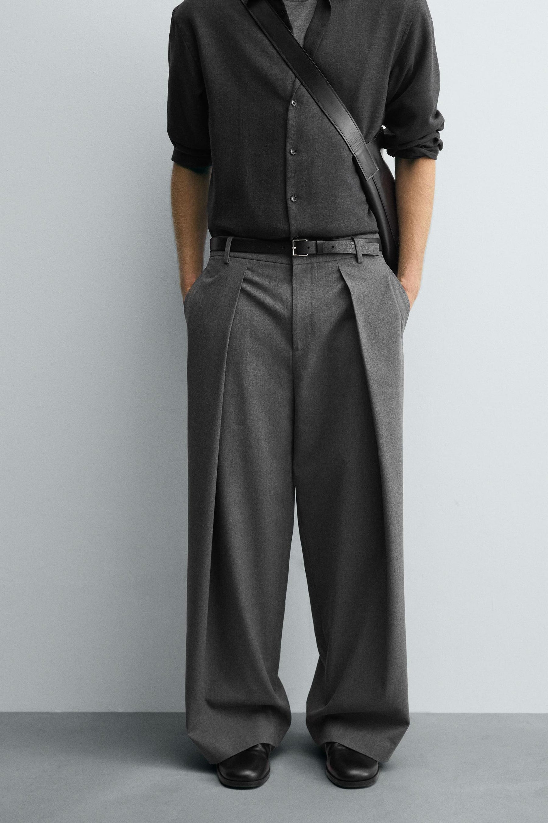 PINSTRIPE PLEATED TROUSERS - Image 2