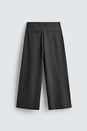 Pinstripe Pleated Trousers