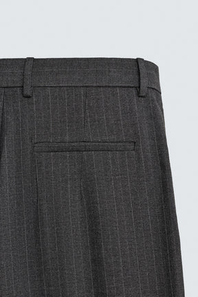 Pinstripe Pleated Trousers