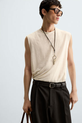 100% LINEN TANK T-SHIRT - Image 5