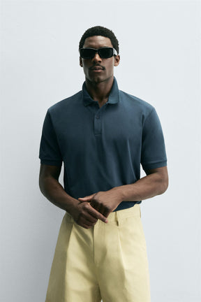 TEXTURED PIQUÉ POLO SHIRT - Image 2