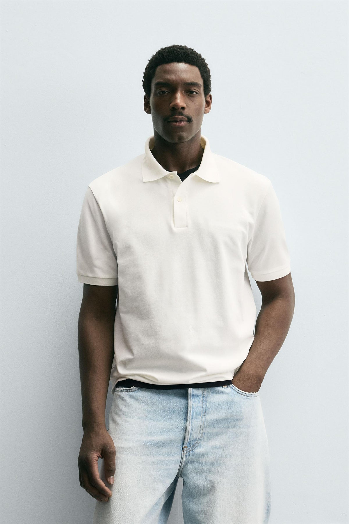 TEXTURED PIQUÉ POLO SHIRT - Image 2