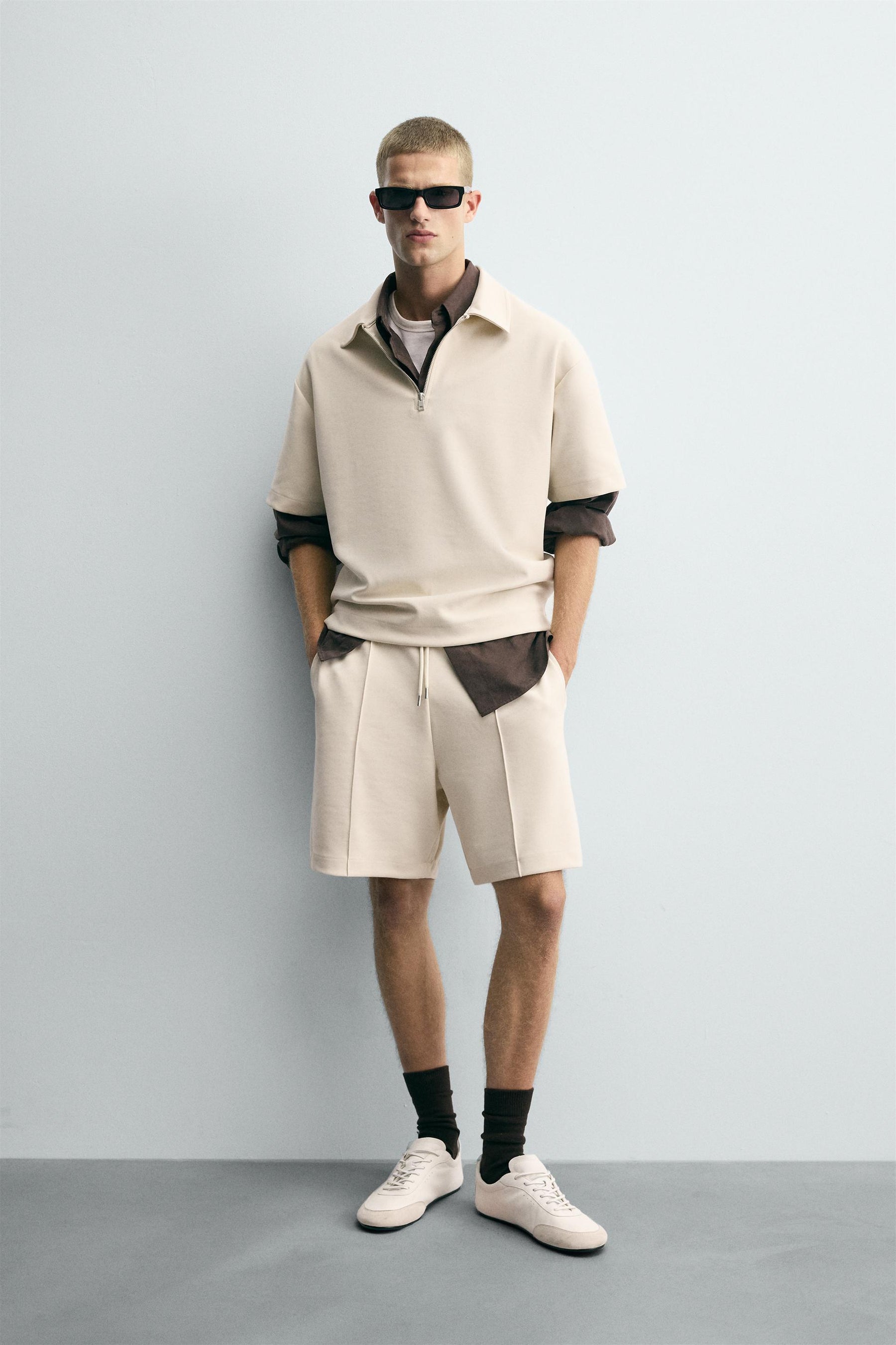 INTERLOCK BERMUDA SHORTS WITH LABEL - Image 1