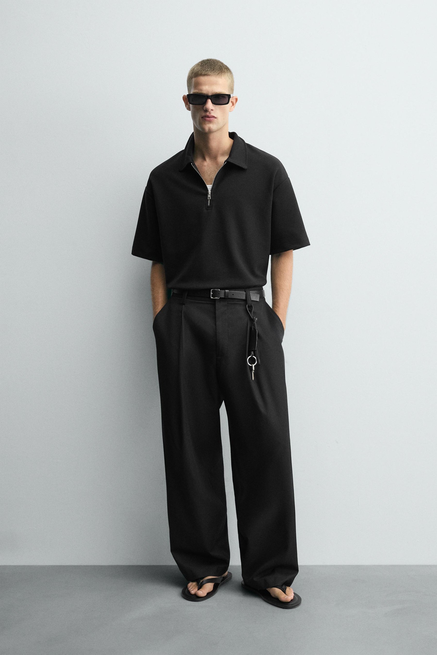 QUARTER ZIP POLO SHIRT - Image 1