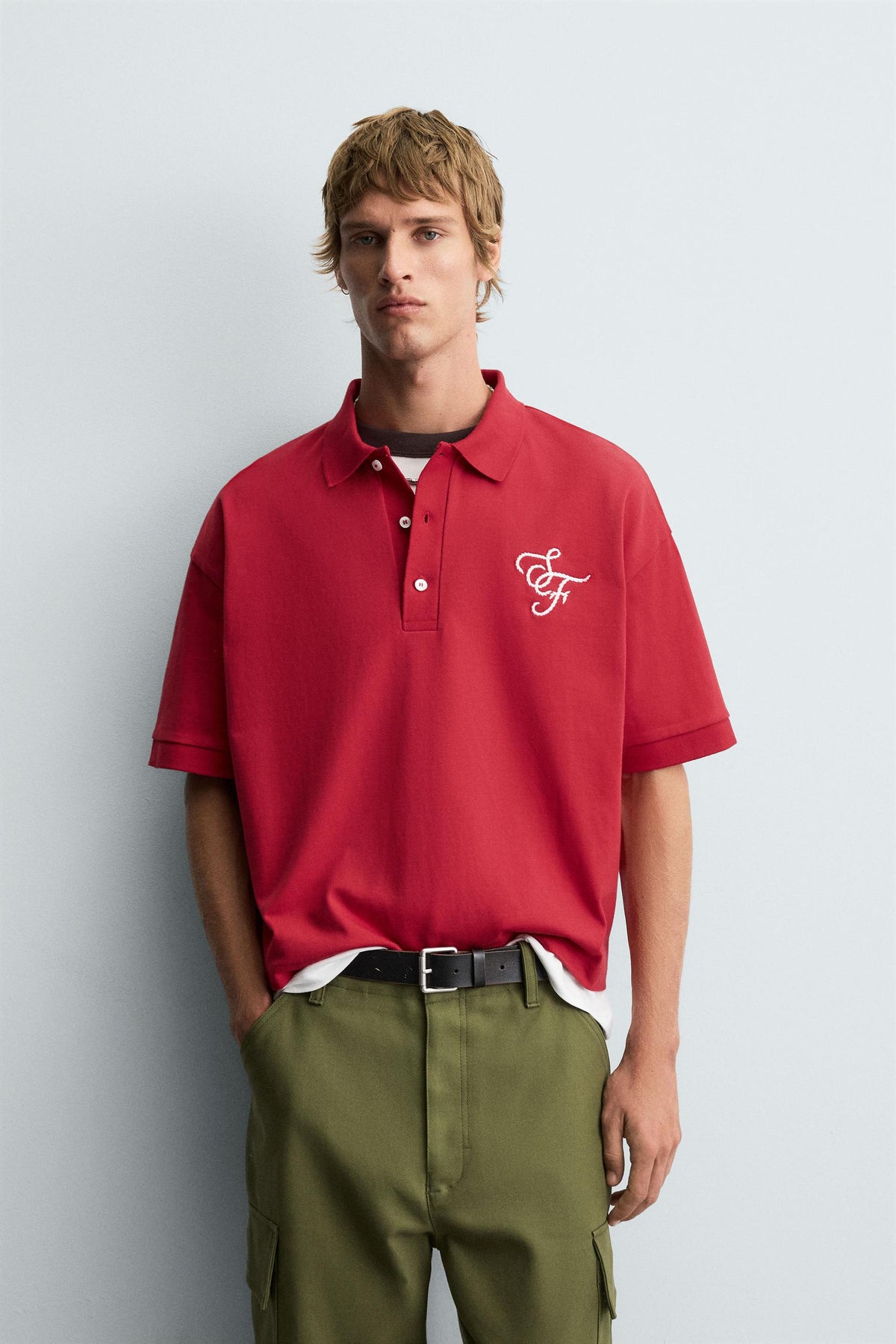 EMBROIDERED TEXT POLO SHIRT - Image 2