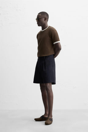BASIC CONTRAST RIB T-SHIRT - Image 4