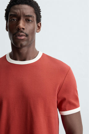 BASIC CONTRAST RIB T-SHIRT - Image 5