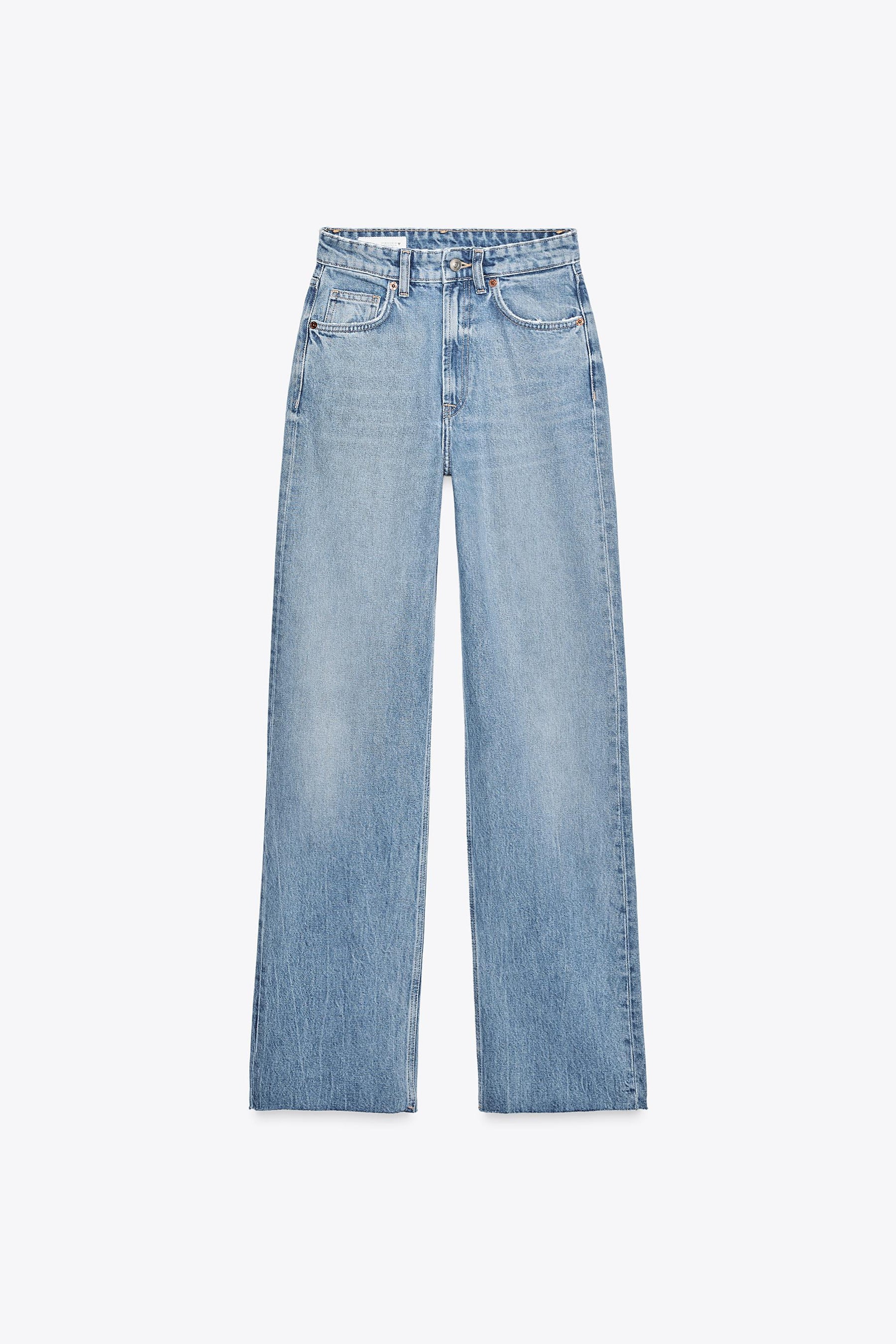 Wide-leg high-waist jeans