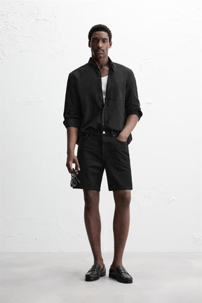 REGULAR FIT DENIM BERMUDA SHORTS - Image 1