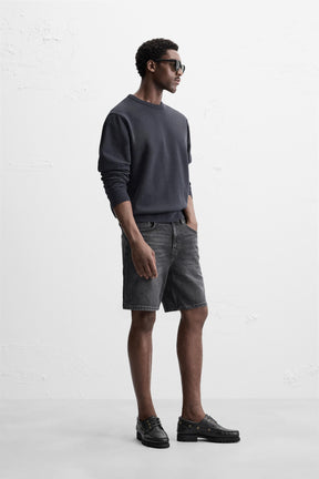 REGULAR FIT DENIM BERMUDA SHORTS - Image 4