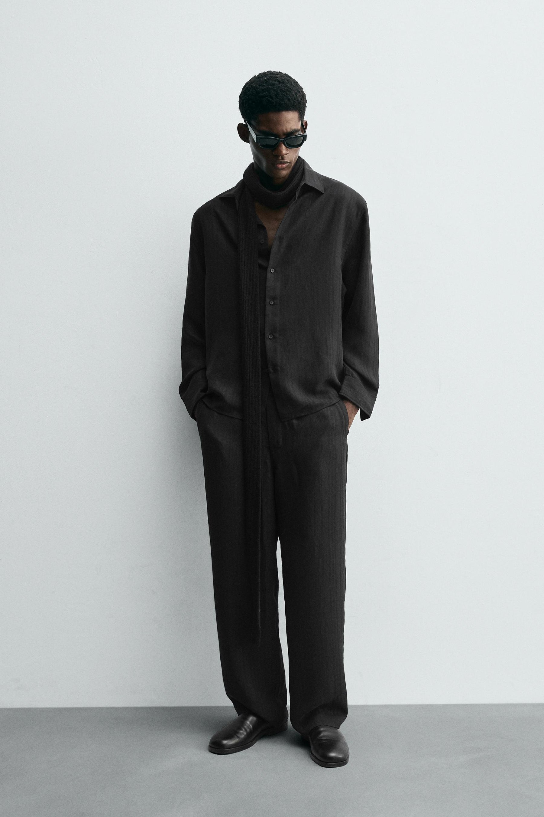 STRIPED JACQUARD TROUSERS - Image 1