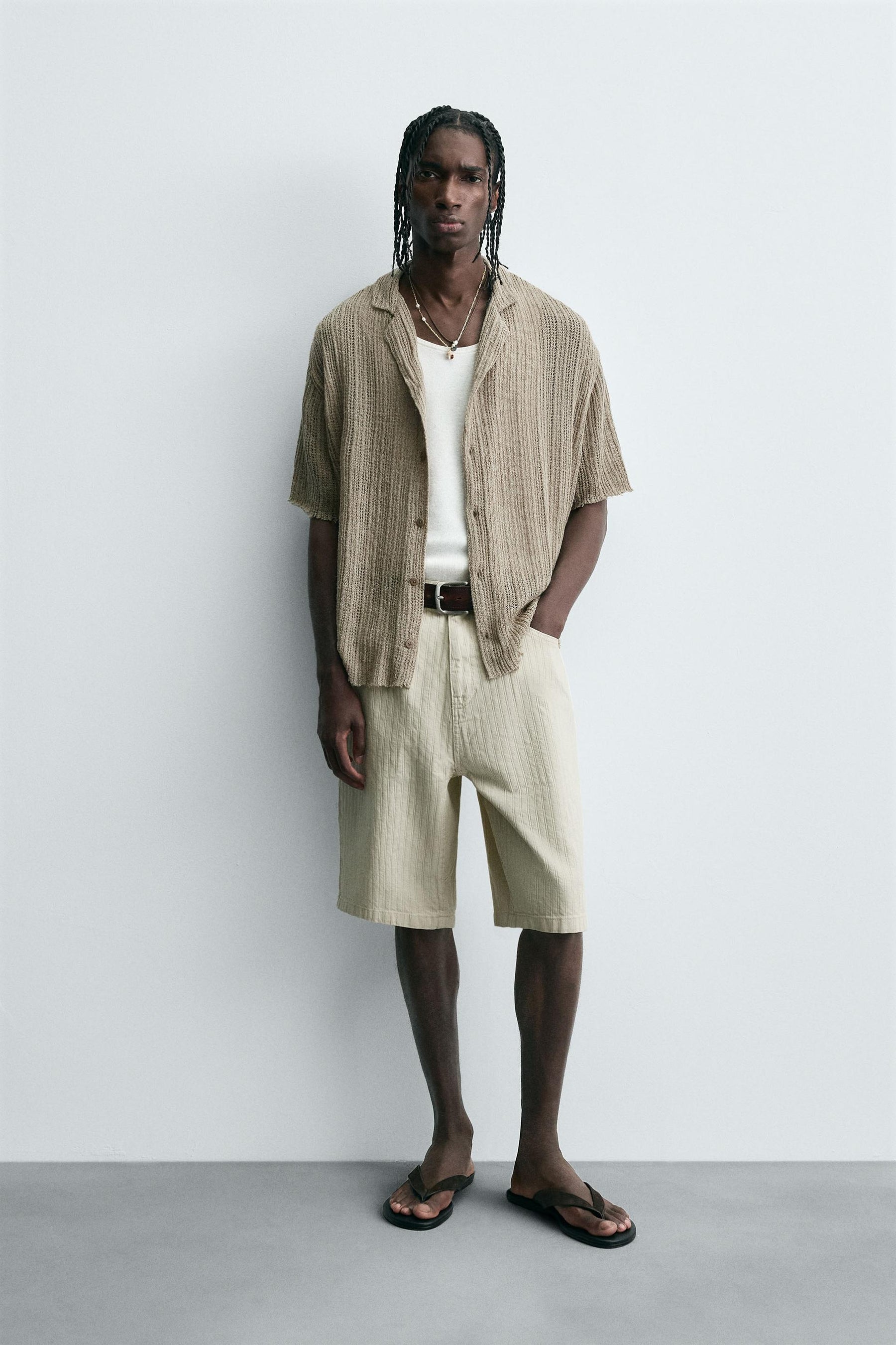 TEXTURED KNIT SHIRT - Image 1