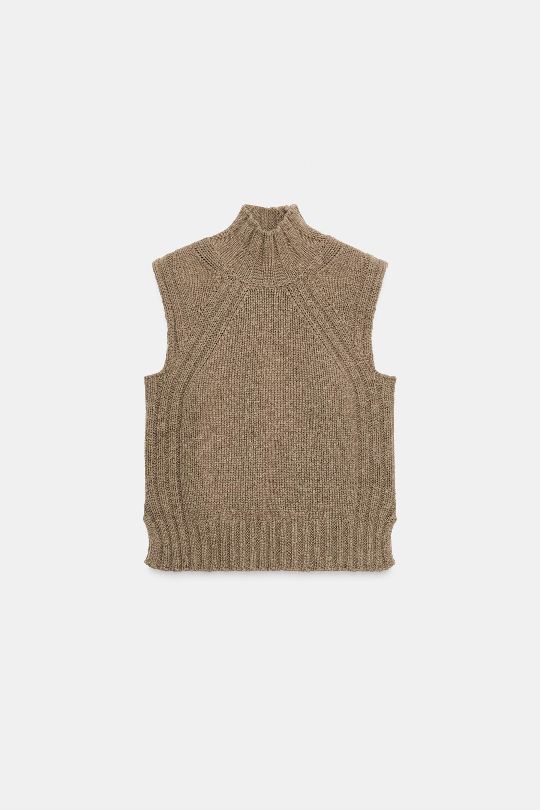 HIGH NECK WOOL BLEND VEST - Image 4