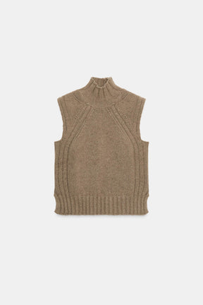 HIGH NECK WOOL BLEND VEST - Image 4