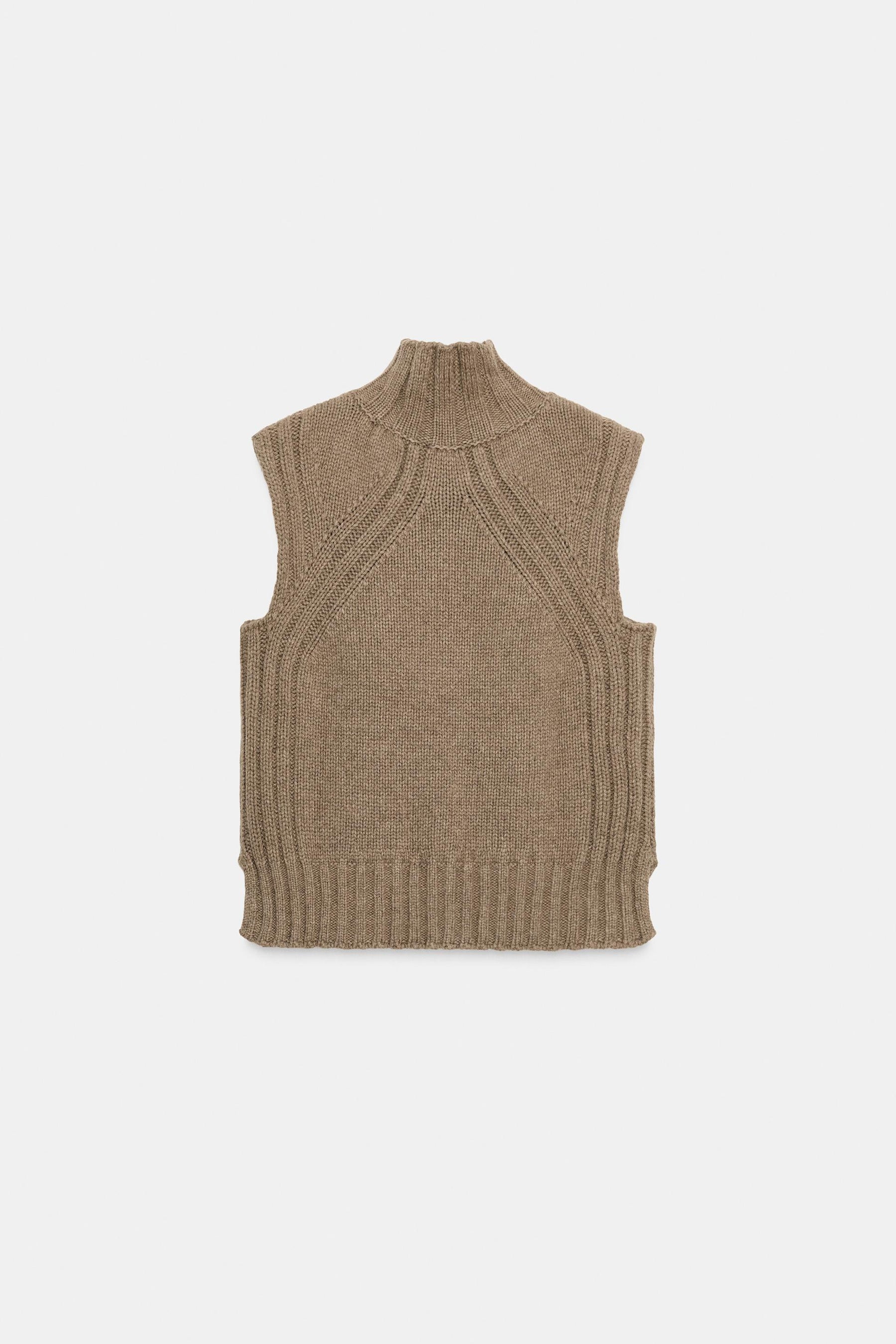 HIGH NECK WOOL BLEND VEST - Image 5