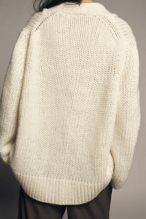 100% WOOL V-NECK CARDIGAN - Image 3