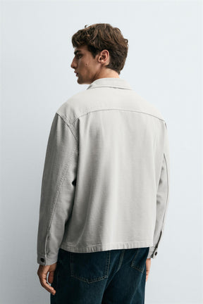 HERRINGBONE BOXY FIT OVERSHIRT - Image 3