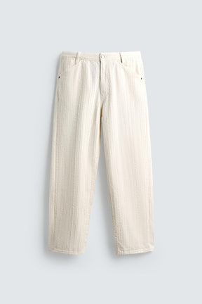 TEXTURED STRIPED JEANS - Image 8