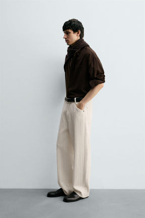 TEXTURED STRIPED JEANS - Image 4