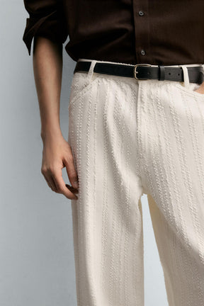 TEXTURED STRIPED JEANS - Image 6