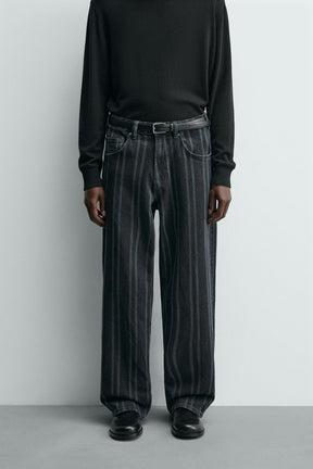 RELAXED FIT STRIPED JEANS - Image 2