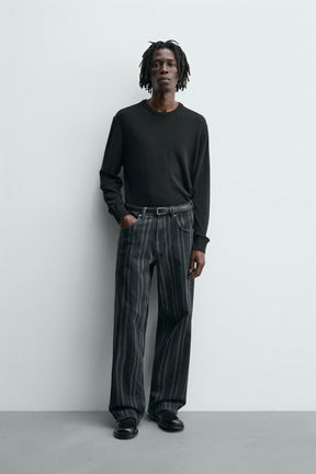 RELAXED FIT STRIPED JEANS - Image 1