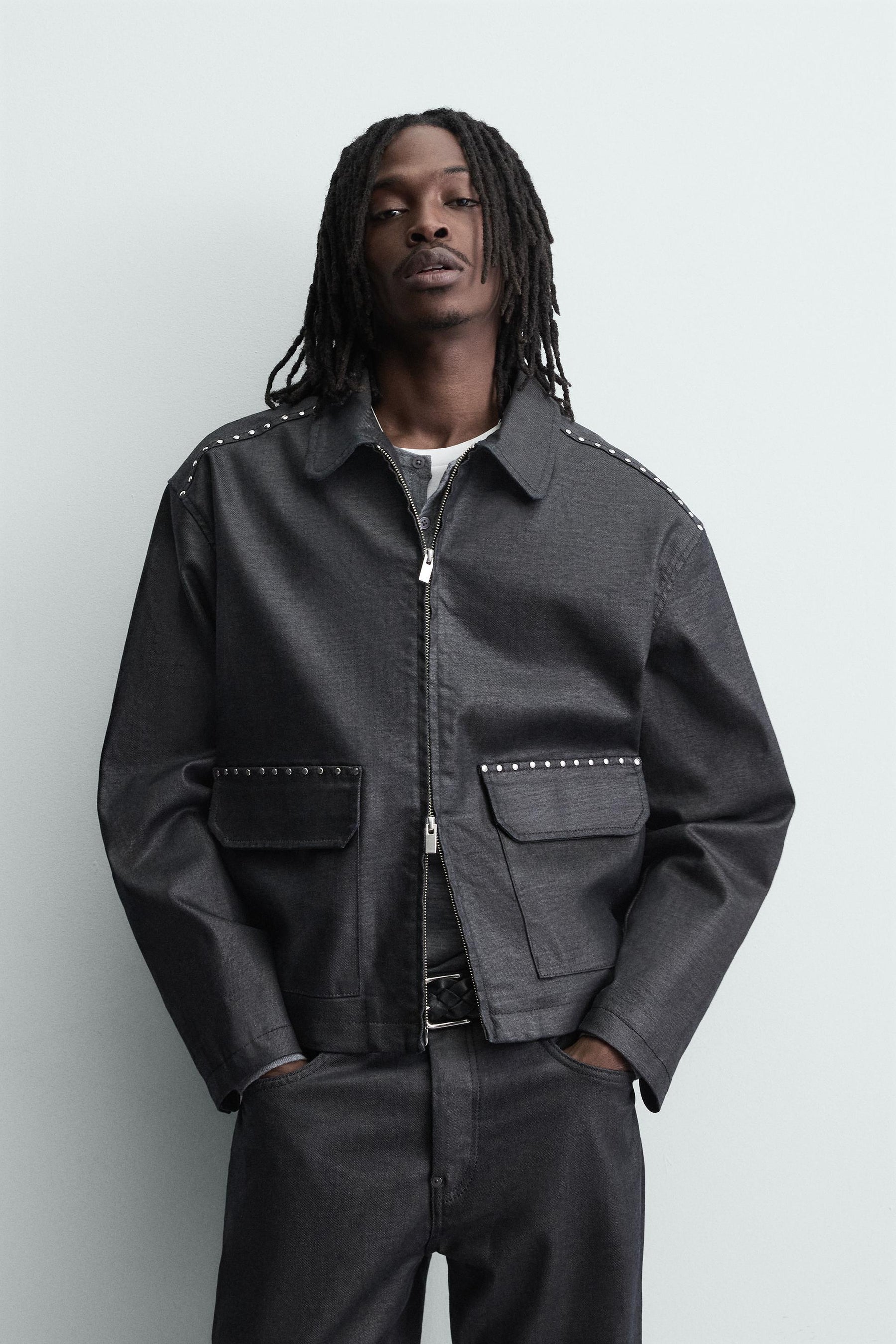 BOXY FIT STUDDED JACKET - Image 2