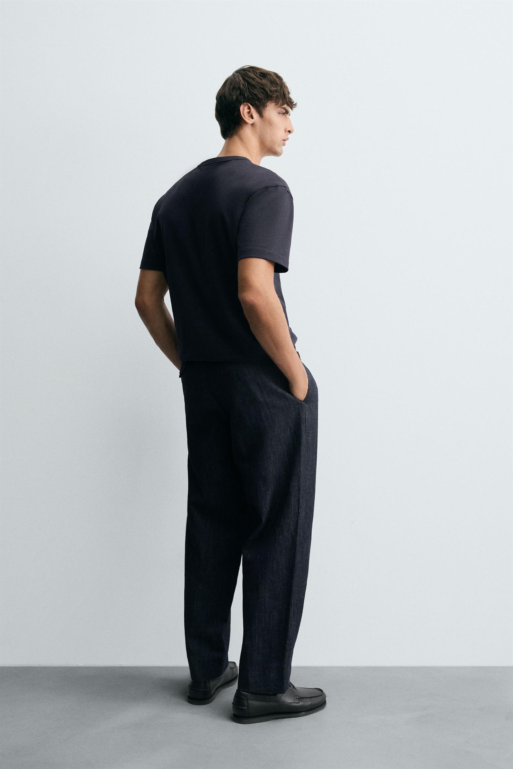 CROPPED WIDE-LEG DENIM TROUSERS - Image 3