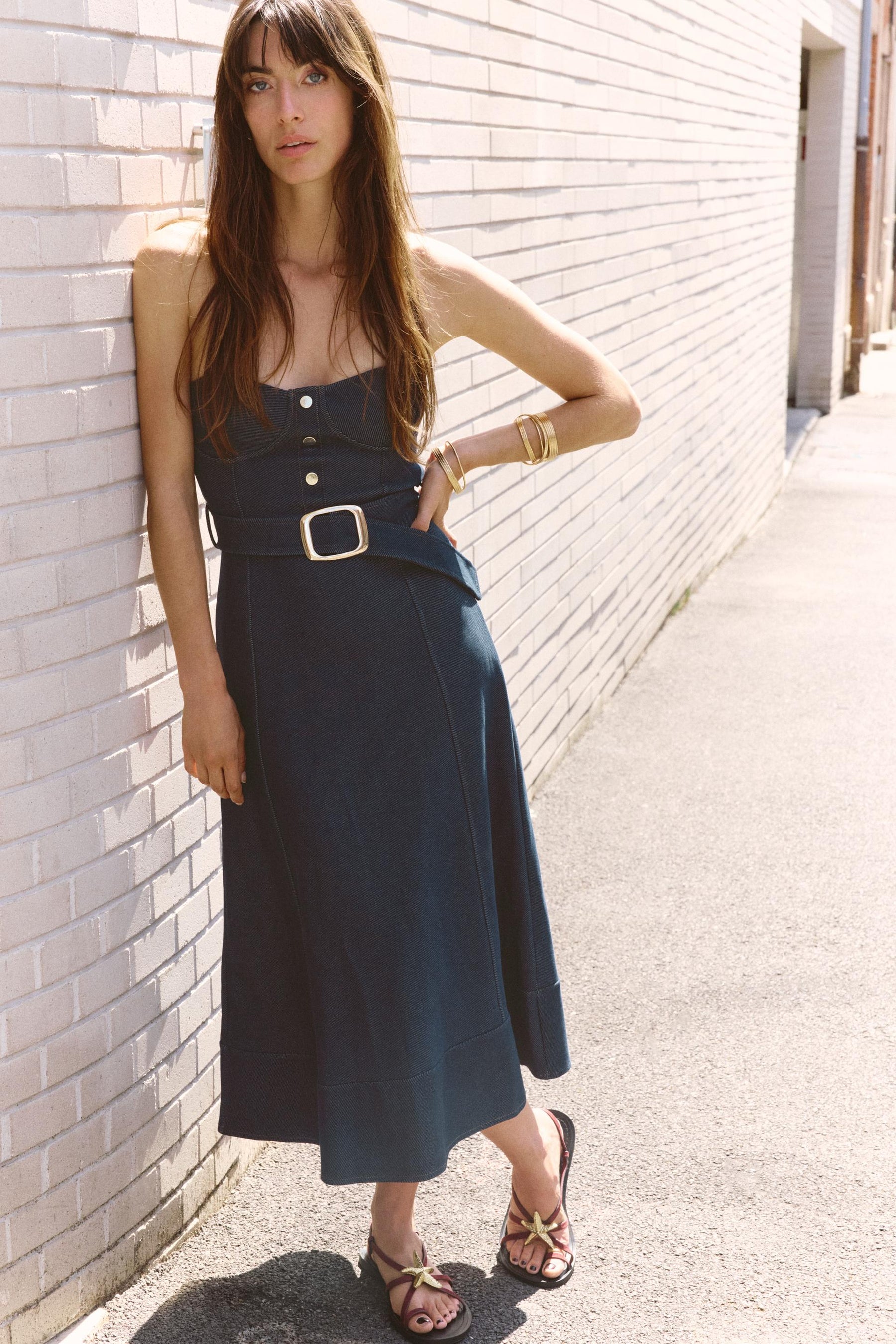 STRAPLESS BELTED DRESS - Image 1