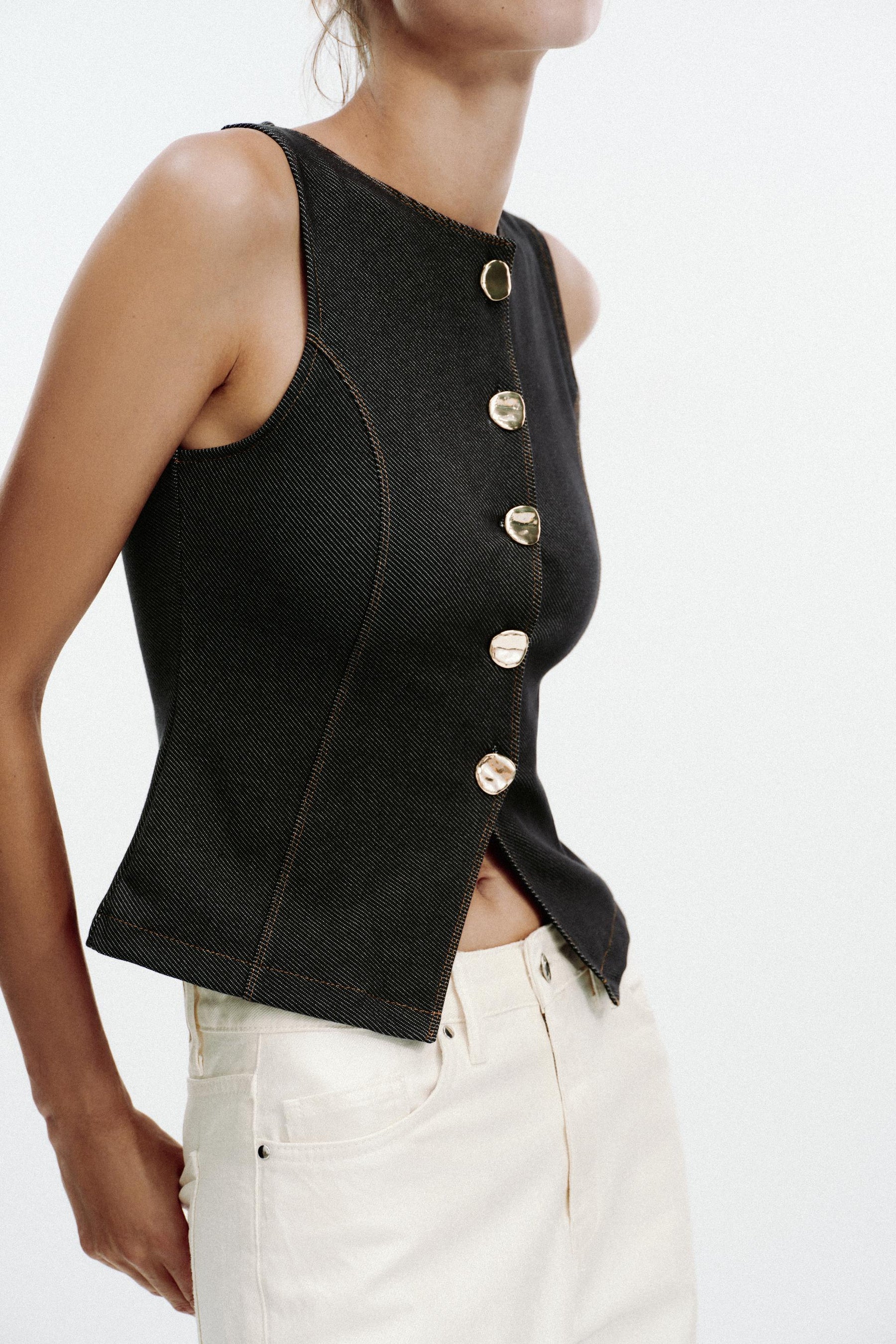 Buttoned Waistcoat Top