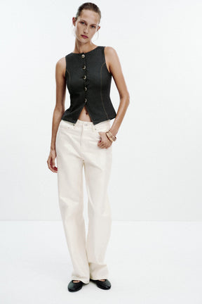 Buttoned Waistcoat Top