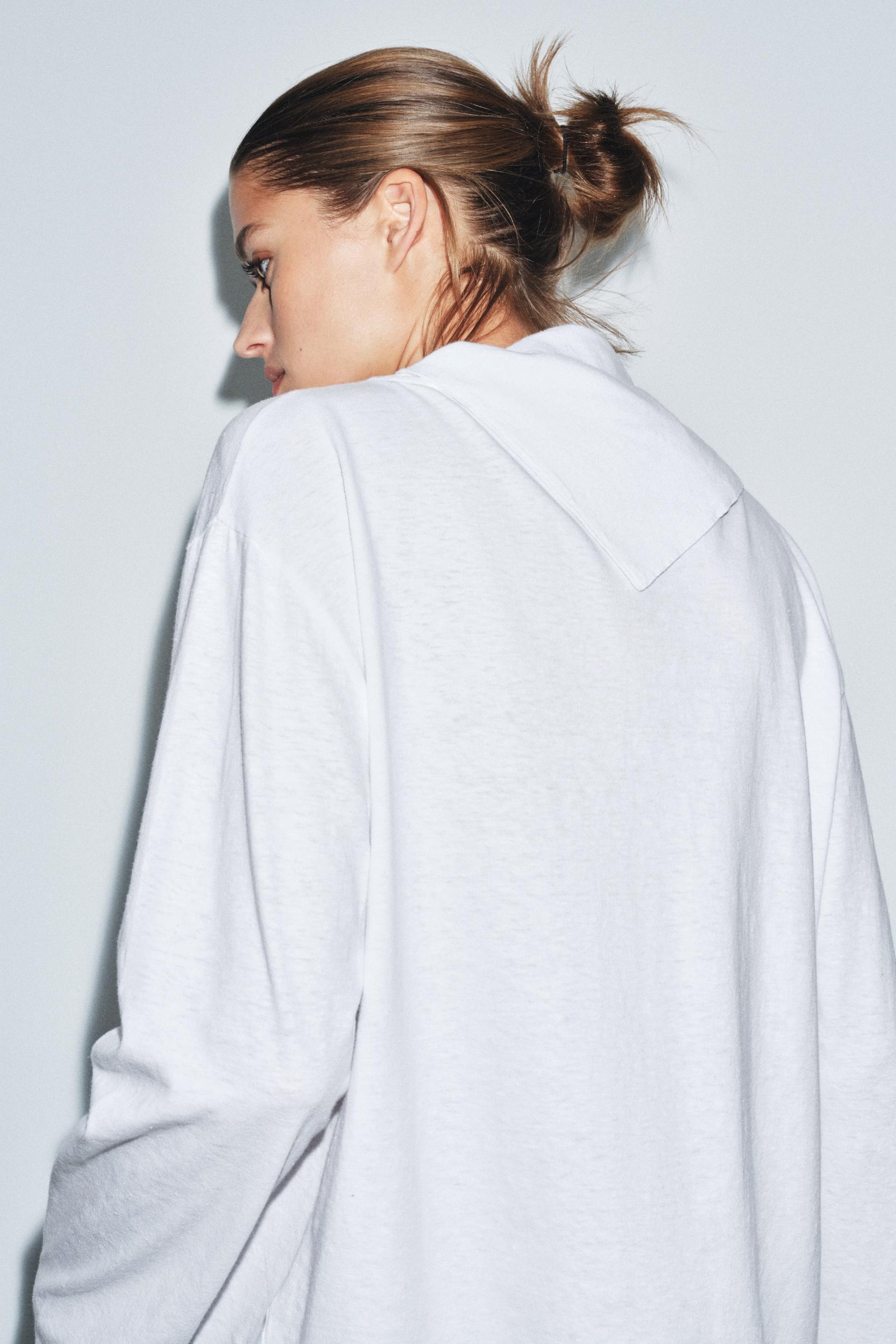 Long Sleeve Scarf Shirt