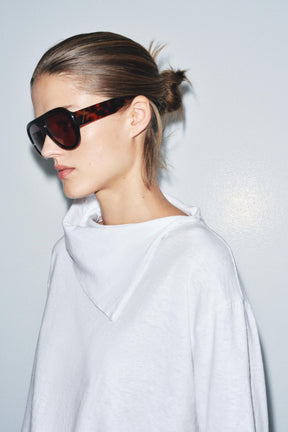 Long Sleeve Scarf Shirt