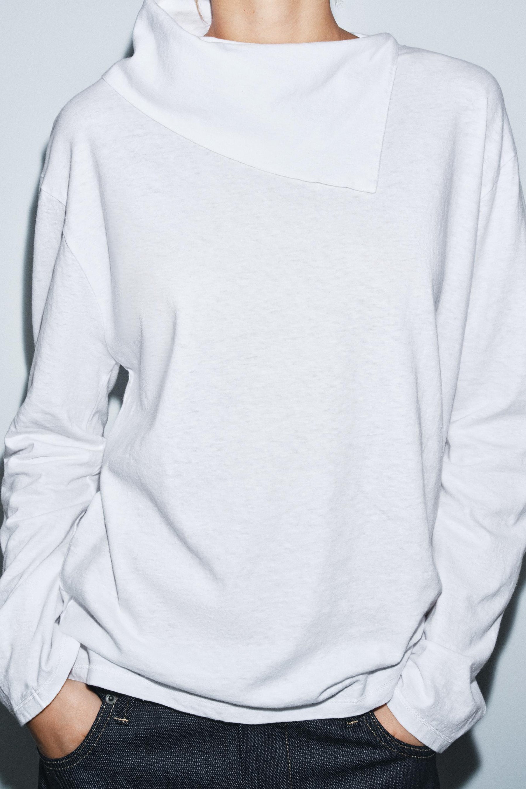 Long Sleeve Scarf Shirt