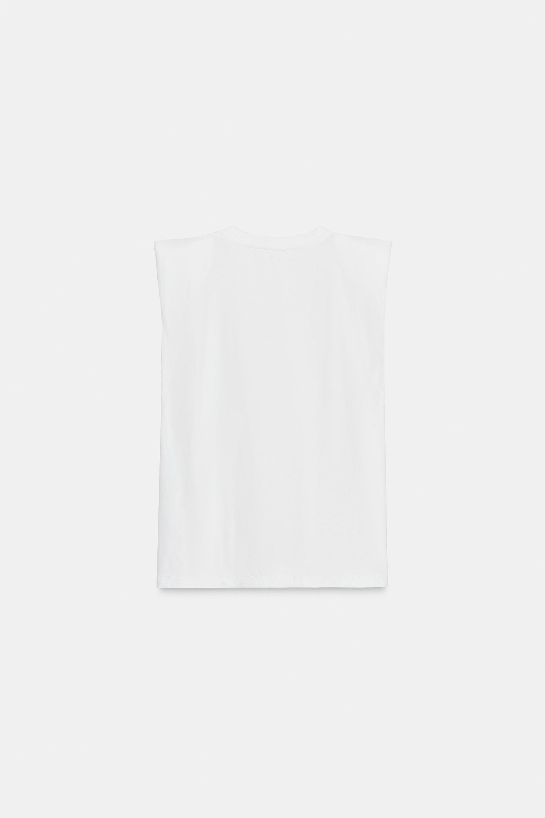 Sleeveless shoulder pad shirt